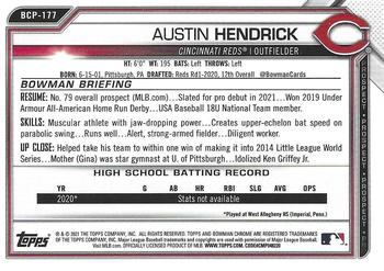 2021 Bowman Chrome - Prospects Mojo Refractor #BCP-177 Austin Hendrick Back
