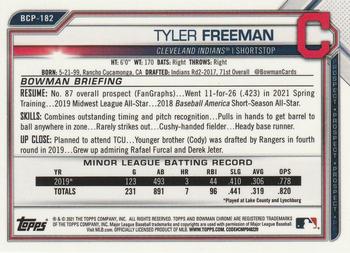 2021 Bowman Chrome - Prospects Mojo Refractor #BCP-182 Tyler Freeman Back