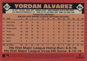 2021 Topps - 1986 Topps Baseball 35th Anniversary Green (Series Two) #86B-13 Yordan Alvarez Back