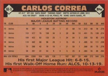 2021 Topps - 1986 Topps Baseball 35th Anniversary Green (Series Two) #86B-16 Carlos Correa Back