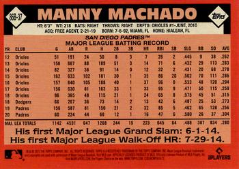 2021 Topps - 1986 Topps Baseball 35th Anniversary Green (Series Two) #86B-37 Manny Machado Back