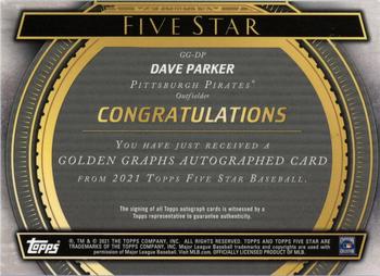 2021 Topps Five Star - Golden Graphs Purple #GG-DP Dave Parker Back