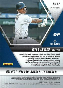 2021 Panini Mosaic - Quick Pitch Silver #62 Kyle Lewis Back