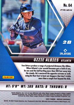 2021 Panini Mosaic - Quick Pitch Silver #64 Ozzie Albies Back