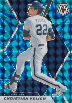 2021 Panini Mosaic - Reactive Blue #47 Christian Yelich Front