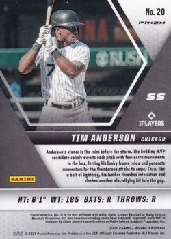 2021 Panini Mosaic - Reactive Red #20 Tim Anderson Back