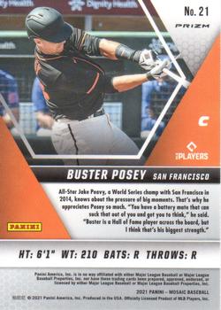 2021 Panini Mosaic - Reactive Red #21 Buster Posey Back