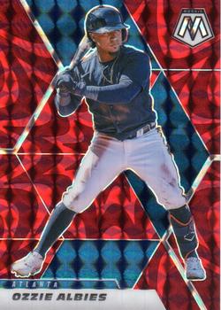 2021 Panini Mosaic - Reactive Red #64 Ozzie Albies Front