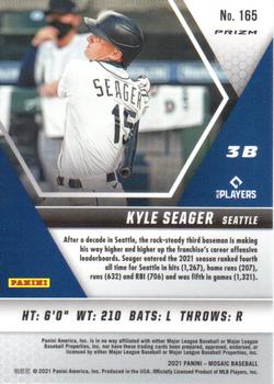 2021 Panini Mosaic - Reactive Red #165 Kyle Seager Back
