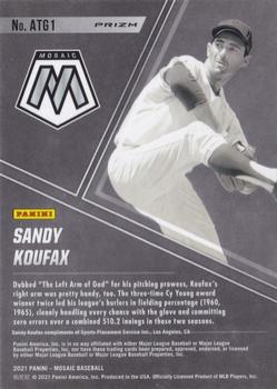 2021 Panini Mosaic - All-Time Greats Reactive Red #ATG1 Sandy Koufax Back