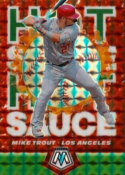 2021 Panini Mosaic - Hot Sauce Green #HS1 Mike Trout Front