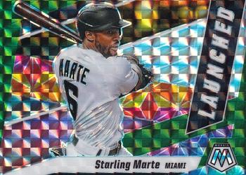 2021 Panini Mosaic - Launched Green Mosaic #L7 Starling Marte Front