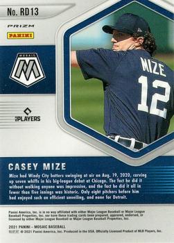 2021 Panini Mosaic - Rookie Debut Quick Pitch #RD13 Casey Mize Back