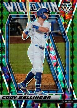2021 Panini Mosaic - Will to Win Green #WTW1 Cody Bellinger Front