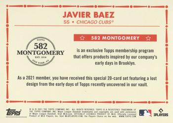 2020-21 Topps 582 Montgomery Club Set 4 #NNO Javier Baez Back