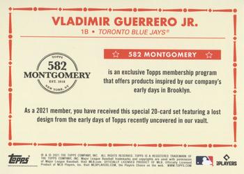 2020-21 Topps 582 Montgomery Club Set 4 #NNO Vladimir Guerrero Jr. Back
