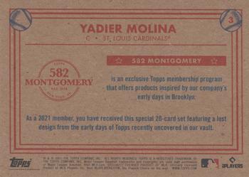 2020-21 Topps 582 Montgomery Club Set 3 #3 Yadier Molina Back