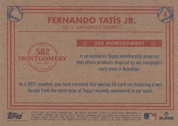 2020-21 Topps 582 Montgomery Club Set 3 #8 Fernando Tatis Jr. Back