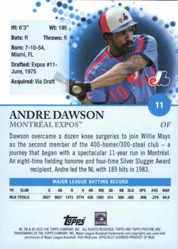 2022 Topps Pristine #11 Andre Dawson Back