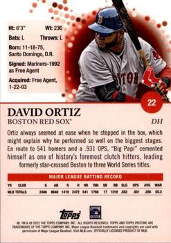 2022 Topps Pristine #22 David Ortiz Back