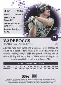 2022 Topps Pristine #43 Wade Boggs Back