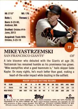 2022 Topps Pristine #77 Mike Yastrzemski Back
