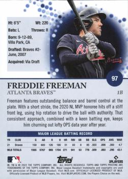 2022 Topps Pristine #97 Freddie Freeman Back