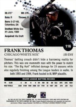 2022 Topps Pristine #116 Frank Thomas Back