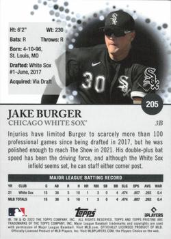 2022 Topps Pristine #205 Jake Burger Back