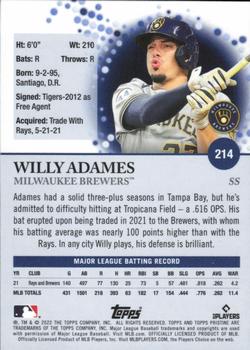 2022 Topps Pristine #214 Willy Adames Back