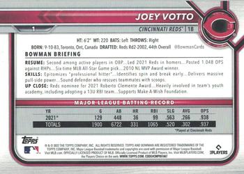 2022 Bowman #1 Joey Votto Back