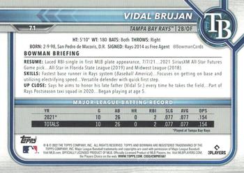 2022 Bowman #71 Vidal Brujan Back