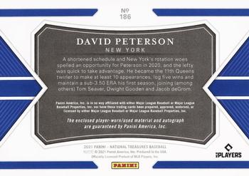 2021 Panini National Treasures #186 David Peterson Back