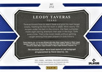 2021 Panini National Treasures #212 Leody Taveras Back