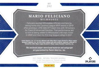 2021 Panini National Treasures #242 Mario Feliciano Back