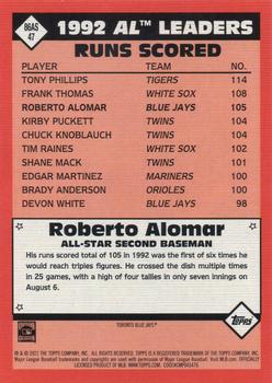 2021 Topps - 1986 Topps Baseball 35th Anniversary All-Stars Green #86AS-47 Roberto Alomar Back