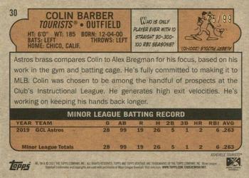 2021 Topps Heritage Minor League - Blue #30 Colin Barber Back