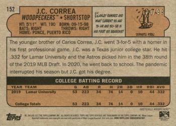 2021 Topps Heritage Minor League - Blue #152 J.C. Correa Back