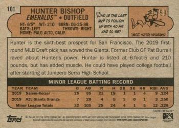 2021 Topps Heritage Minor League - Black #101 Hunter Bishop Back