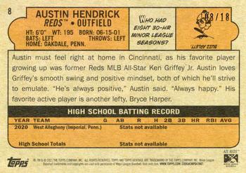 2021 Topps Heritage Minor League - Gold #8 Austin Hendrick Back