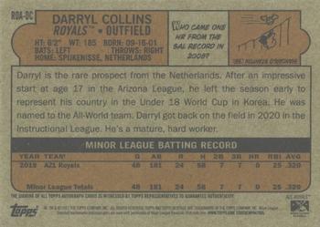 2021 Topps Heritage Minor League - Real One Autographs #ROA-DC Darryl Collins Back