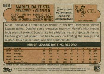 2021 Topps Heritage Minor League - Real One Autographs #ROA-MB Mariel Bautista Back