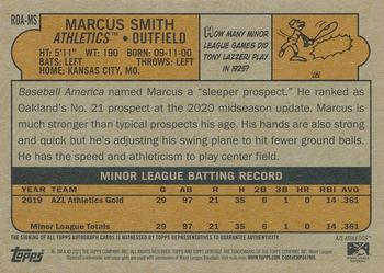 2021 Topps Heritage Minor League - Real One Autographs #ROA-MS Marcus Smith Back