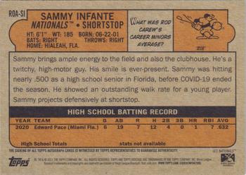 2021 Topps Heritage Minor League - Real One Autographs #ROA-SI Sammy Infante Back