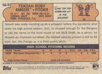 2021 Topps Heritage Minor League - Real One Autographs #ROA-TR Tekoah Roby Back