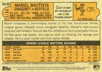 2021 Topps Heritage Minor League - Real One Autographs Blue #ROA-MB Mariel Bautista Back
