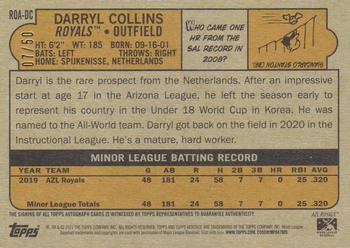 2021 Topps Heritage Minor League - Real One Autographs Black #ROA-DC Darryl Collins Back