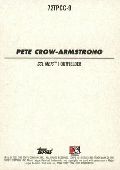 2021 Topps Heritage Minor League - 1972 Topps Pack Cover Cards #72TPCC-9 Pete Crow-Armstrong Back