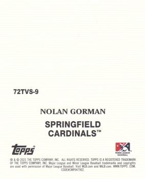 2021 Topps Heritage Minor League - 1972 Topps Venezuelan Stamp Cards #72TVS-9 Nolan Gorman Back