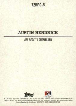 2021 Topps Heritage Minor League - 1972 Topps Baseball Poster Card #72BPC-5 Austin Hendrick Back